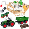 COIL Ensemble de personnages d'élevage pour enfants jouet Grande ferme + tracteur 45 éléments