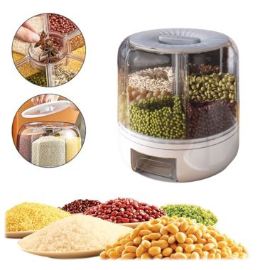 COIL Rotary container Organizer for kitchen Kasha Rice Dispenser