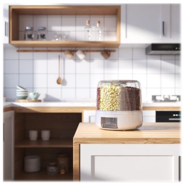 COIL Rotary container Organizer for kitchen Kasha Rice Dispenser