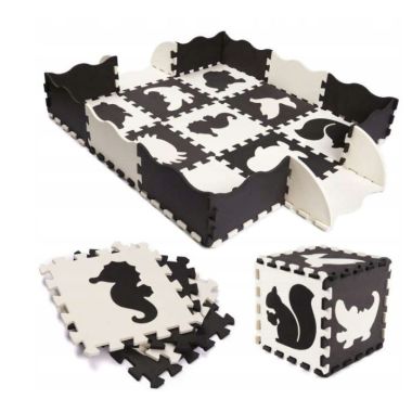 COIL Bildungsmatte Schaum Big Puzzle Falten für Kinder und Baby Schwarzweiss