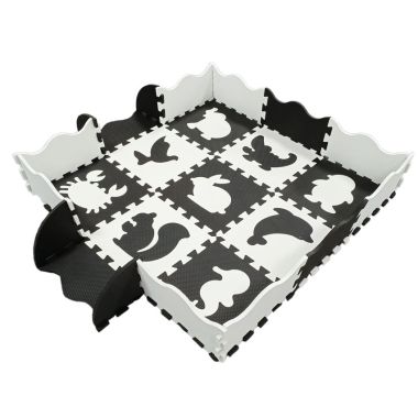 COIL Bildungsmatte Schaum Big Puzzle Falten für Kinder und Baby Schwarzweiss