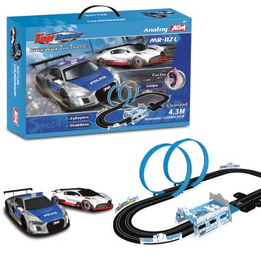 COIL Car Racing Tor Racing Car Set Leave License Audi Bugatti Police 4.3m Scale 1:64