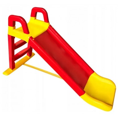 COIL Zjeżdżalnia ślizg duża dla dzieci 140 cm ogrodowa ślizgawka solidna z drabinką czerwono-żółta