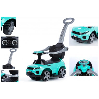 COIL Jeździk chodzik pchacz 3w1 Sport Car dla dzieci TURKUSOWY