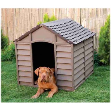 COIL Domek buda dla psa duża brązowa plastikowa