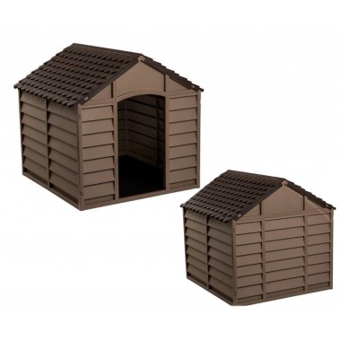 COIL Domek buda dla psa duża brązowa plastikowa